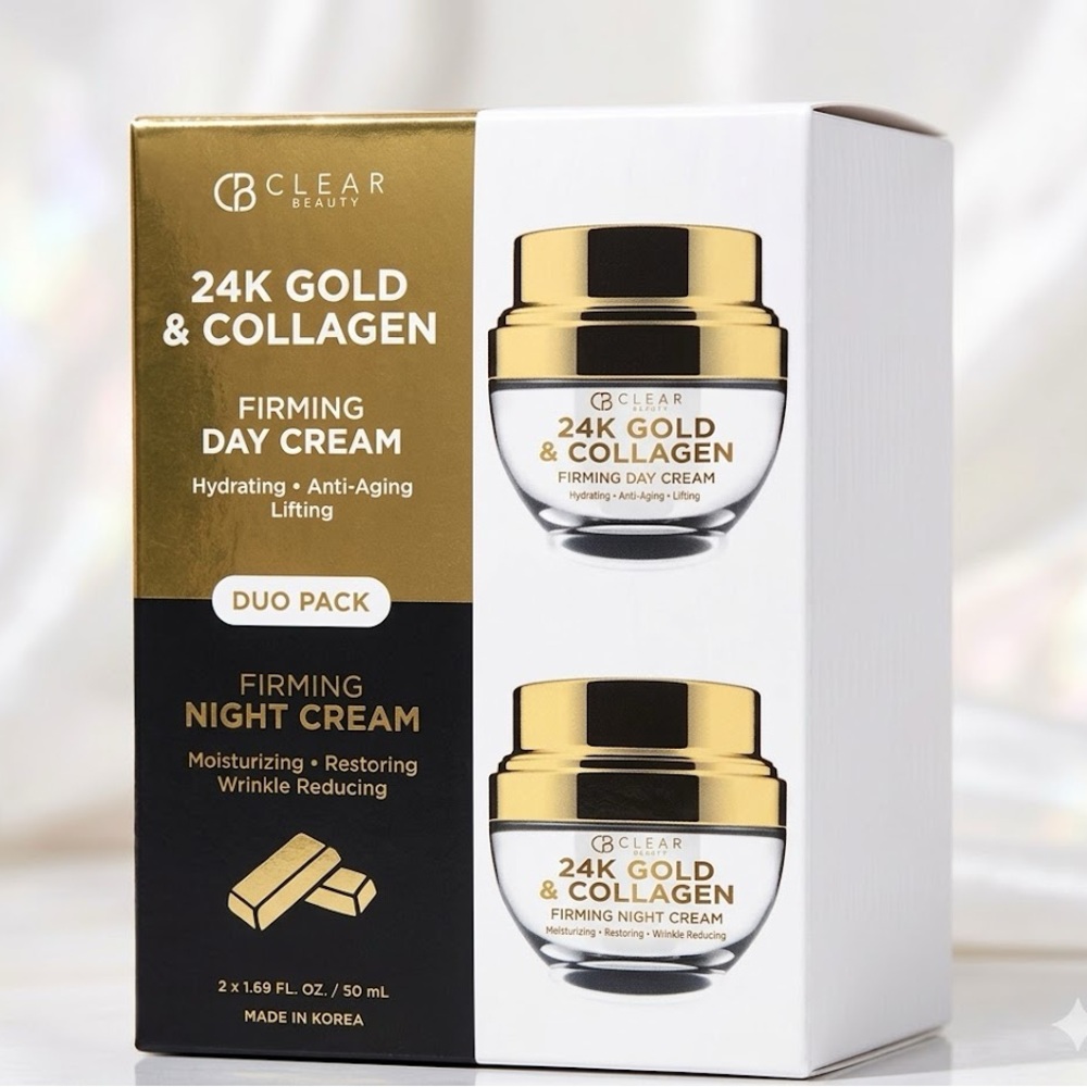 CLEAR 24K Gold & Collagen Firming Day & Night Moisturizer Duo -
